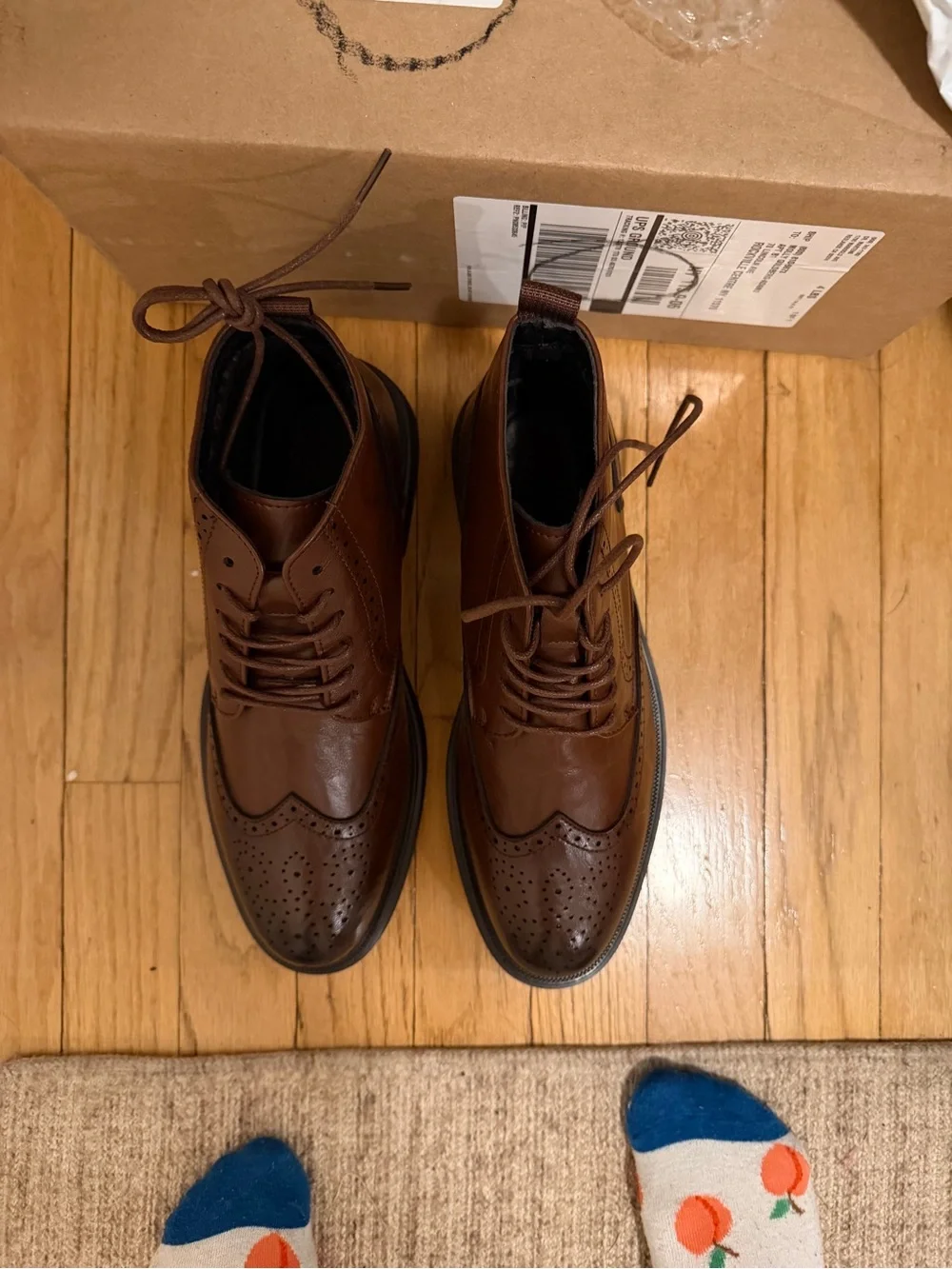 Women's Brown Lace Up Booties